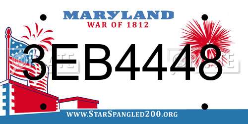 3EB4448 Maryland License Plate