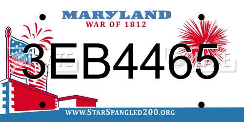 3EB4465 Maryland License Plate