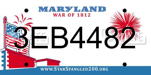 3EB4482 Maryland License Plate