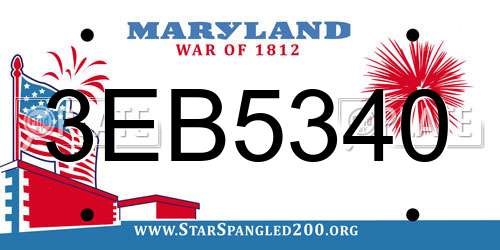 3EB5340 Maryland License Plate