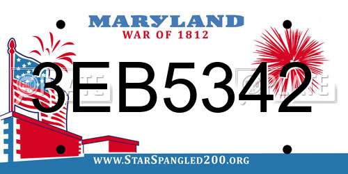 3EB5342 Maryland License Plate