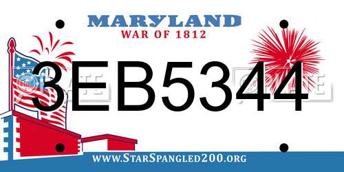 3EB5344 Maryland License Plate