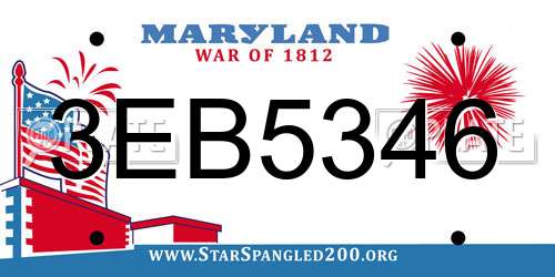 3EB5346 Maryland License Plate