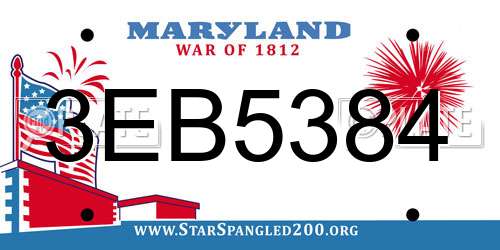 3EB5384 Maryland License Plate