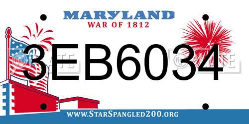 3EB6034 Maryland License Plate