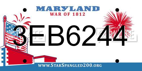 3EB6244 Maryland License Plate