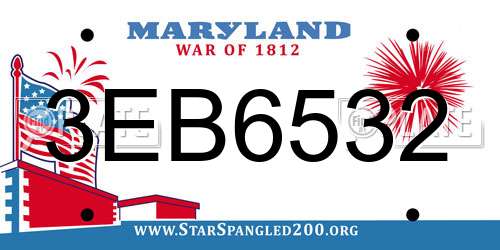 3EB6532 Maryland License Plate