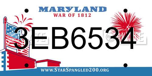 3EB6534 Maryland License Plate