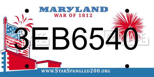 3EB6540 Maryland License Plate