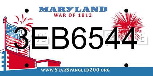 3EB6544 Maryland License Plate