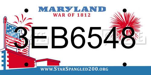 3EB6548 Maryland License Plate