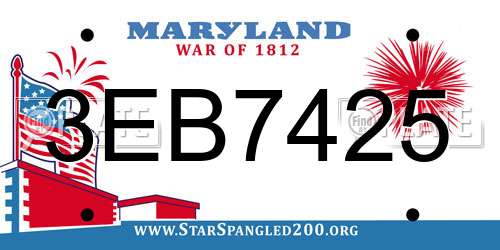 3EB7425 Maryland License Plate