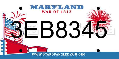 3EB8345 Maryland License Plate