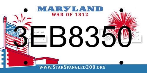 3EB8350 Maryland License Plate