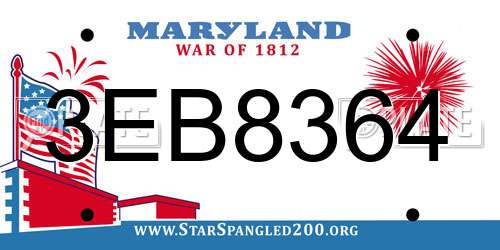 3EB8364 Maryland License Plate