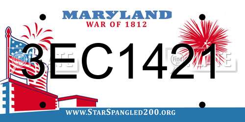 3EC1421 Maryland License Plate