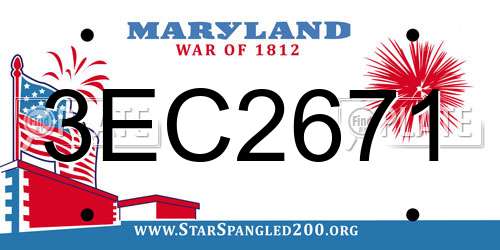3EC2671 Maryland License Plate