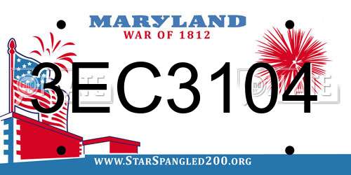 3EC3104 Maryland License Plate
