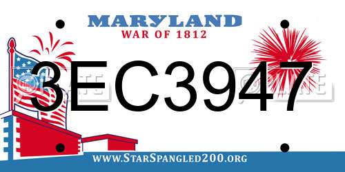 3EC3947 Maryland License Plate