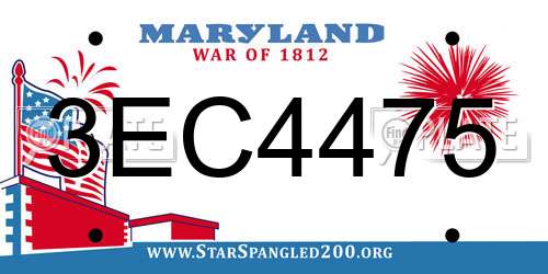 3EC4475 Maryland License Plate