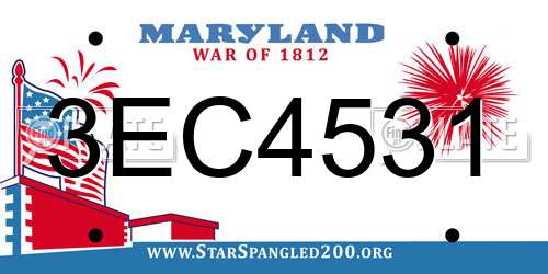 3EC4531 Maryland License Plate