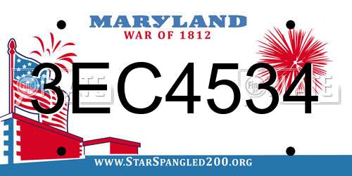 3EC4534 Maryland License Plate