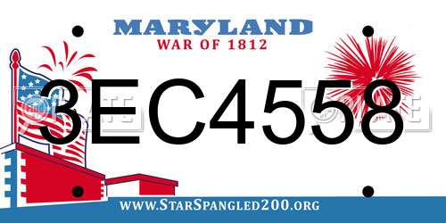 3EC4558 Maryland License Plate