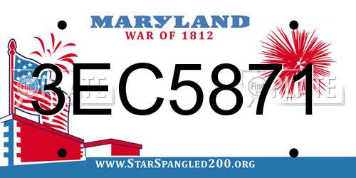 3EC5871 Maryland License Plate