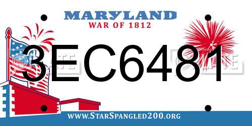 3EC6481 Maryland License Plate
