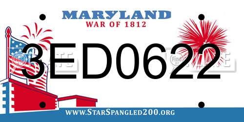 3ED0622 Maryland License Plate