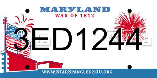3ED1244 Maryland License Plate