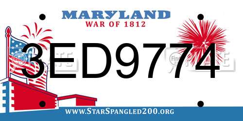 3ED9774 Maryland License Plate