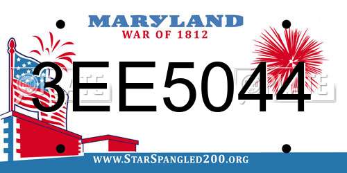 3EE5044 Maryland License Plate