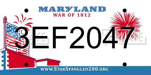 3EF2047 Maryland License Plate