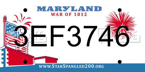 3EF3746 Maryland License Plate