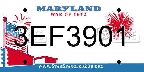 3EF3901 Maryland License Plate