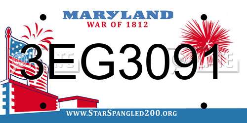 3EG3091 Maryland License Plate