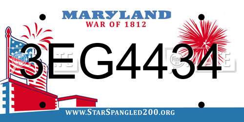 3EG4434 Maryland License Plate
