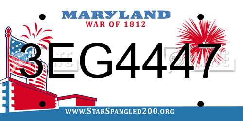 3EG4447 Maryland License Plate