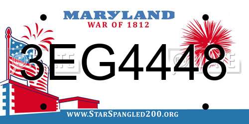 3EG4448 Maryland License Plate