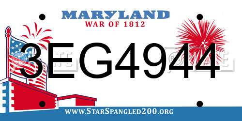3EG4944 Maryland License Plate