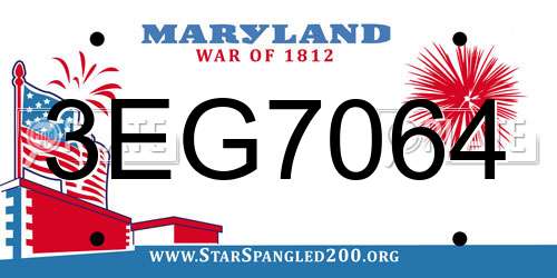 3EG7064 Maryland License Plate