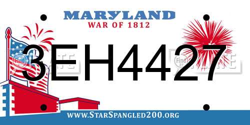 3EH4427 Maryland License Plate
