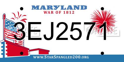 3EJ2571 Maryland License Plate