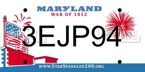 3EJP94 Maryland License Plate