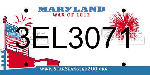 3EL3071 Maryland License Plate