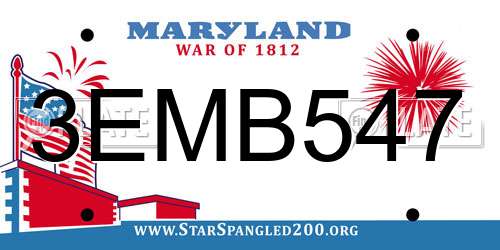 3EMB547 Maryland License Plate