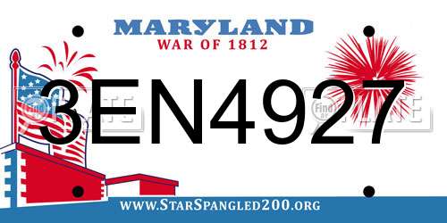 3EN4927 Maryland License Plate