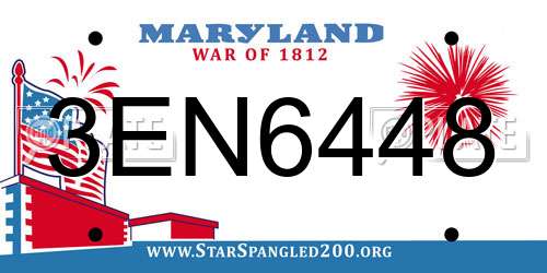 3EN6448 Maryland License Plate
