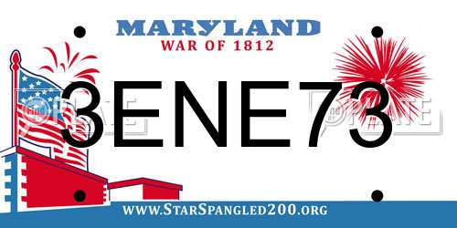 3ENE73 Maryland License Plate